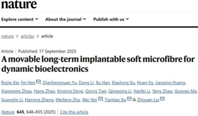 中国科学家团队成功研发出纤维“神经蚯蚓”突破脑机接口技术瓶颈(图1)